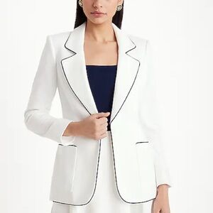 Express White Blazer with Black Piping